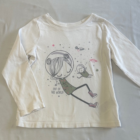 GAP Kids Space Adventure Long Sleeve Tee - Cream - Picture 1 of 3